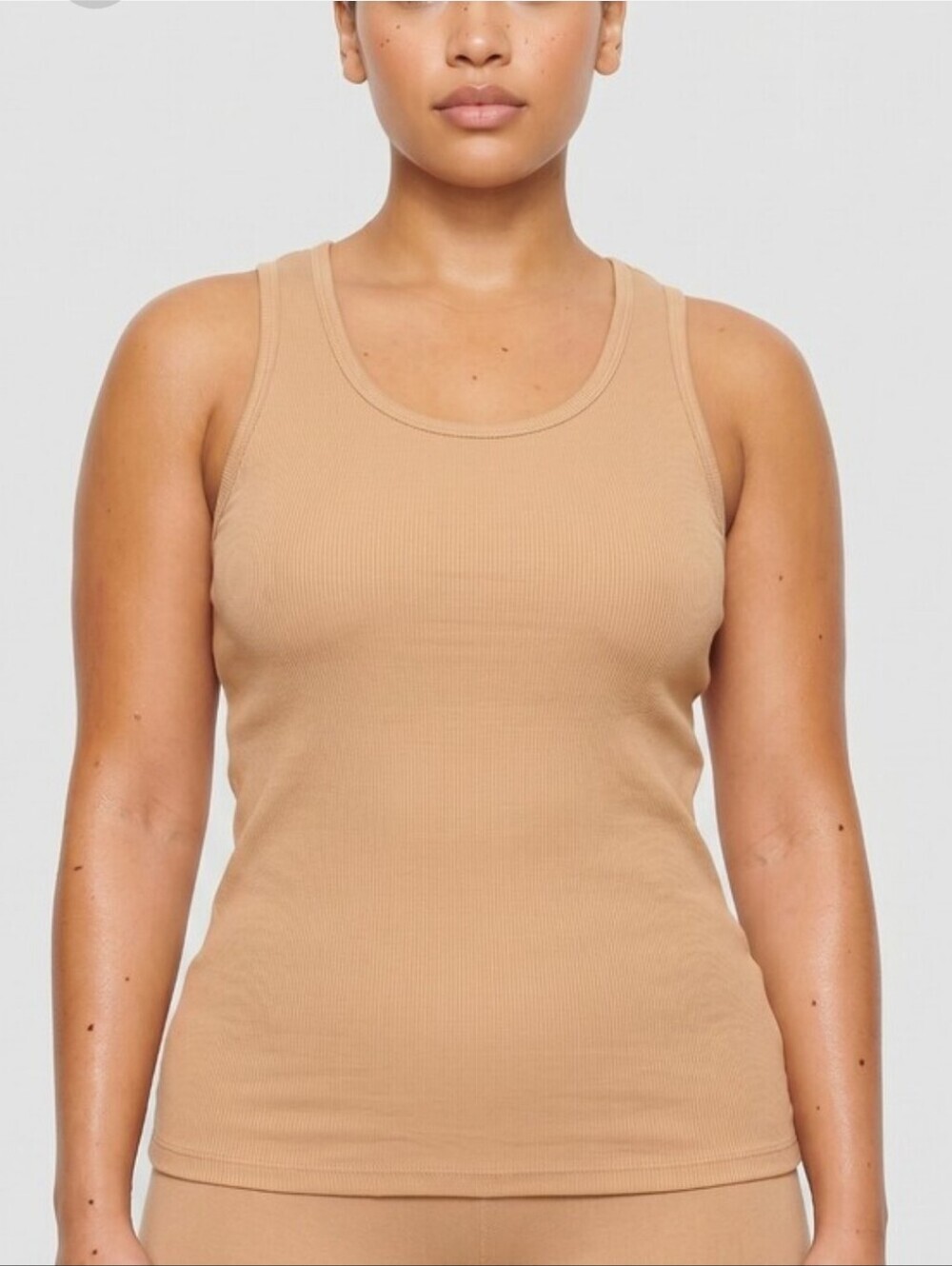 Skims Boyfriend Rib Tank Top Shirt Clay 3X NWT